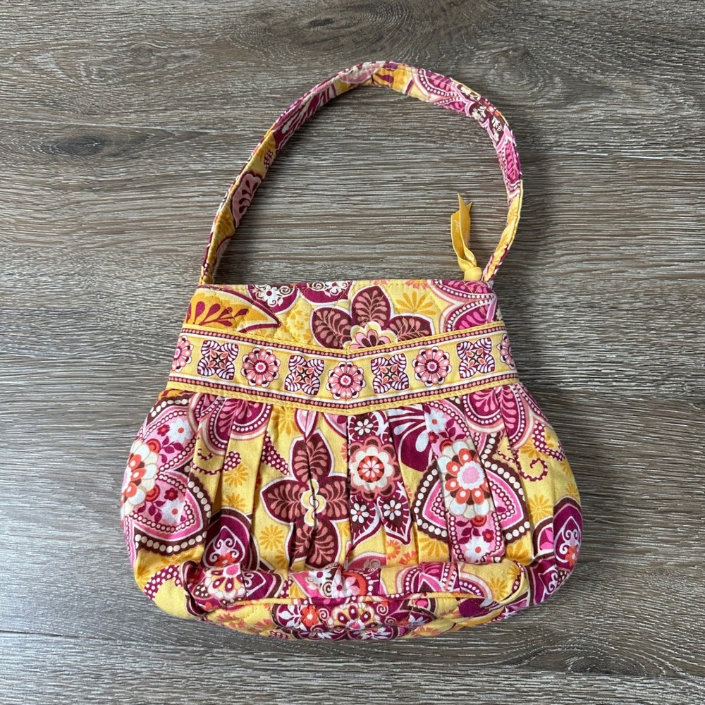 Vera Bradley Bali Gold Small Shoulder Bag Retired Floral Paisley Purse